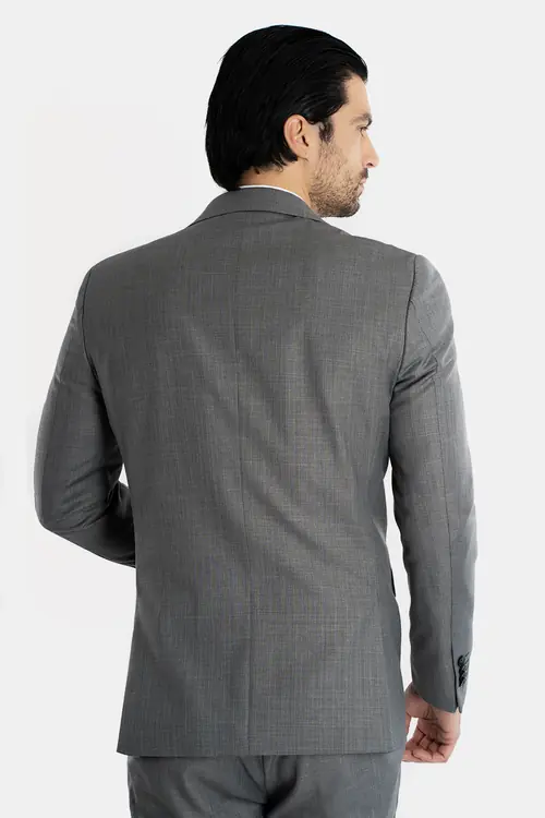 POSLOVNO ODIJELO OD SHARKSKIN TKANINE CLASSIC TAMNO SIVA 54