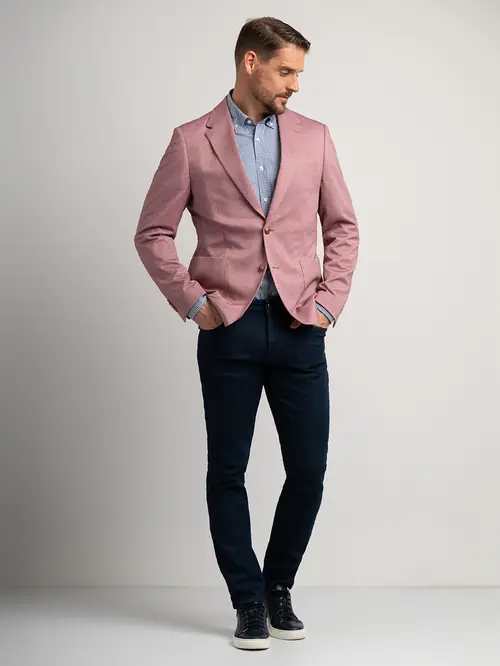 SMART CASUAL SAKO OD TEKSTURIRANE TKANINE 50 CRVENA SLIM