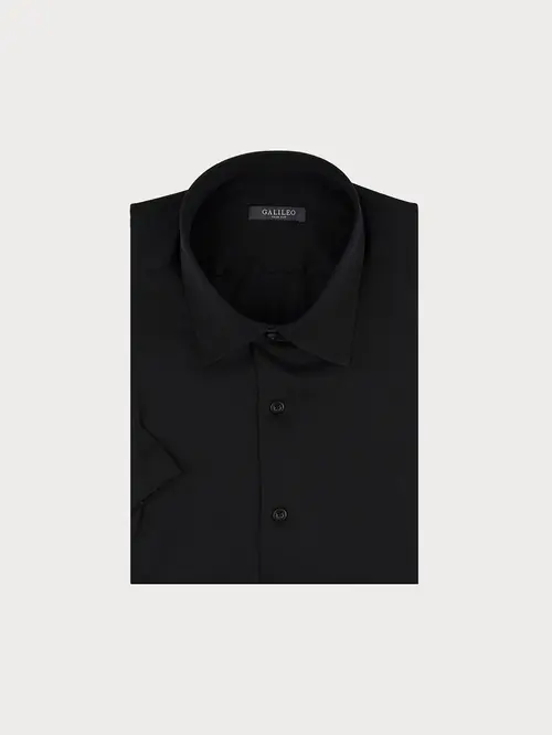POSLOVNA KOŠULJA KRATKIH RUKAVA NON-IRON 100% PAMUK SLIM CRNA S