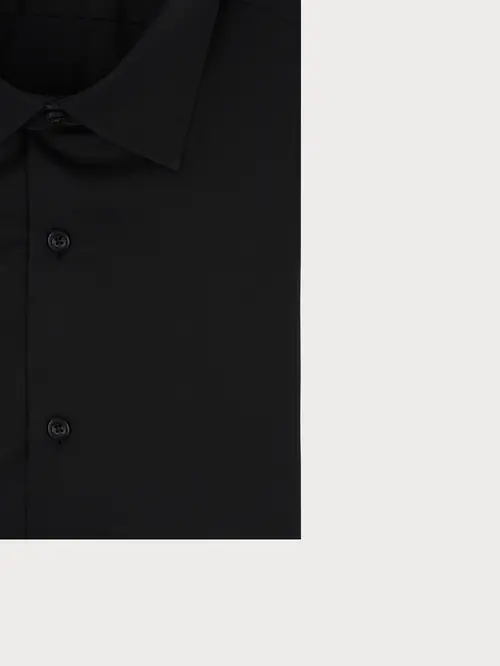 POSLOVNA KOŠULJA KRATKIH RUKAVA NON-IRON 100% PAMUK SLIM CRNA S