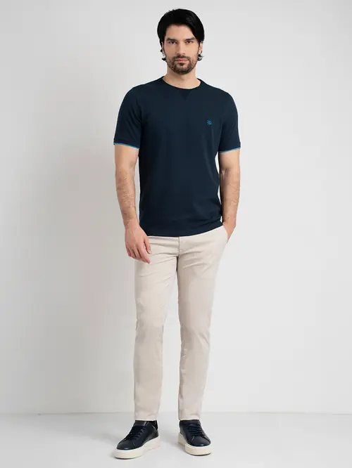 MAJICA OD PIQUÉ PLETIVA S DODATKOM ELASTANA REGULAR NAVY S