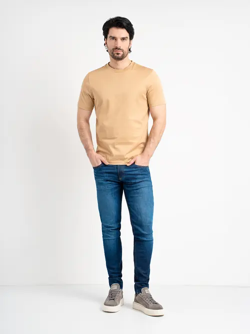 MAJICA OD MERCERIZIRANOG PAMUKA REGULAR BEŽ S