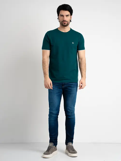 MAJICA OD PIQUÉ PLETIVA S DODATKOM ELASTANA M ZELENA REGULAR
