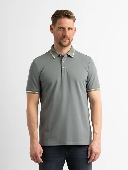 POLO MAJICA KRATKIH RUKAVA S KONTRASTNIM DETALJIMA M SVIJETLO ZELENA SLIM
