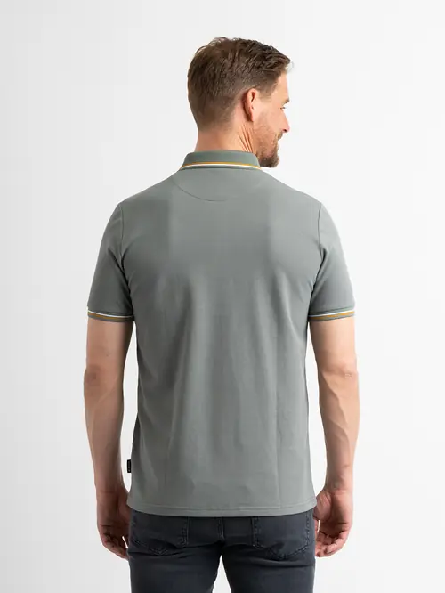 POLO MAJICA KRATKIH RUKAVA S KONTRASTNIM DETALJIMA M SVIJETLO ZELENA SLIM