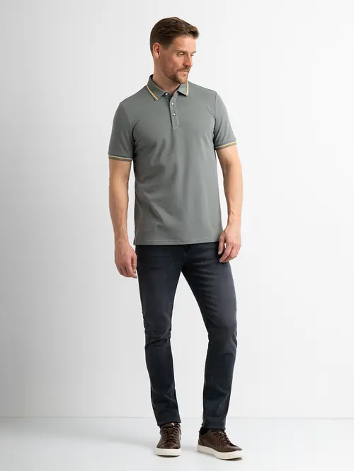 POLO MAJICA KRATKIH RUKAVA S KONTRASTNIM DETALJIMA M SVIJETLO ZELENA SLIM