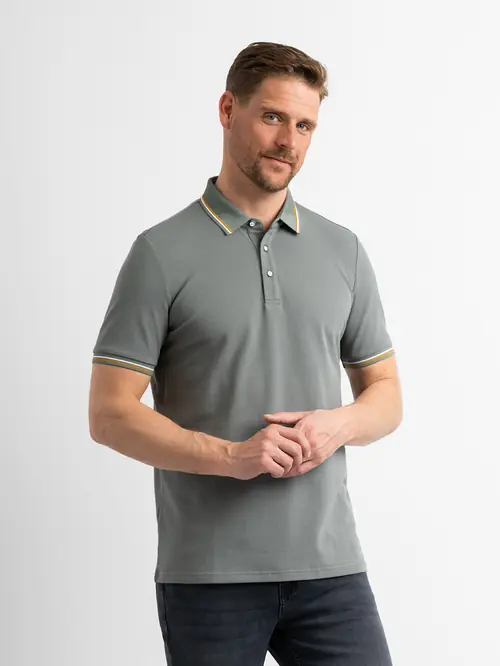 POLO MAJICA KRATKIH RUKAVA S KONTRASTNIM DETALJIMA REGULAR SVIJETLO ZELENA L