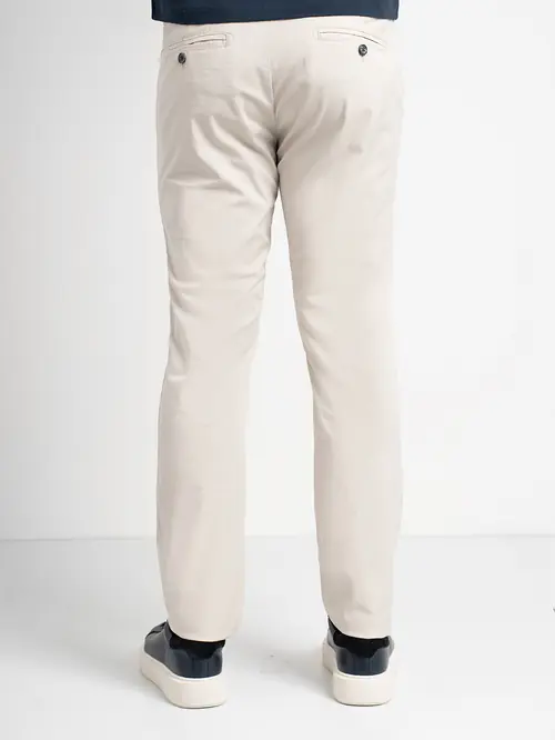 CHINO HLAČE PAMUK I LAN REGULAR OFF WHITE 58