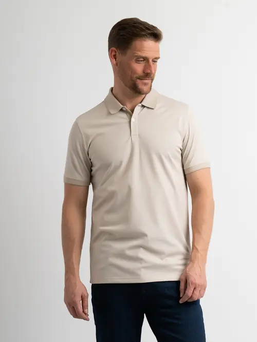POLO MAJICA OD DVOBOJNOG INTERLOCK PLETIVA SLIM BEŽ M