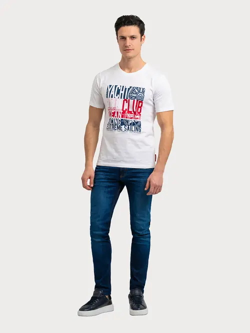 MAJICA S PRINTOM OD 100% PAMUKA REGULAR BIJELA S