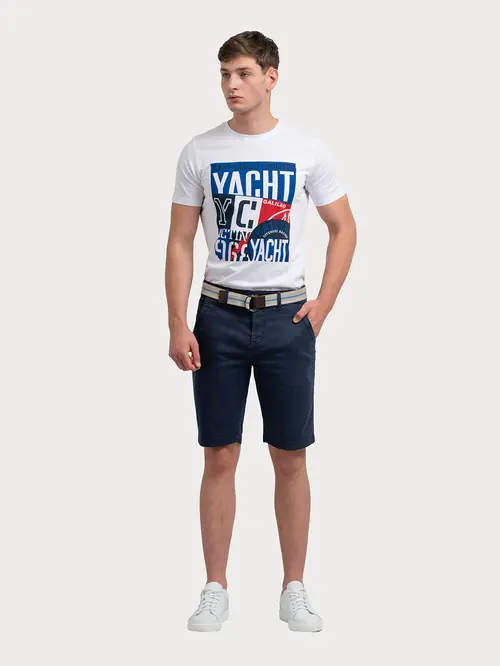 CHINO KRATKE HLAČE S REMENOM 50 NAVY