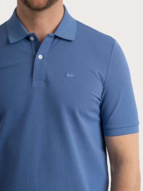 POLO MAJICA KRATKIH RUKAVA S IZVEZENIM LOGOM SLIM PLAVA 3XL