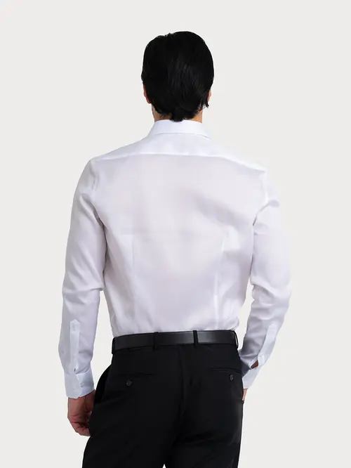 NON-IRON POSLOVNA KOŠULJA SA ŠIROKO RAZMAKNUTIM OVRATNIKOM 100% PAMUK SLIM BIJELA S