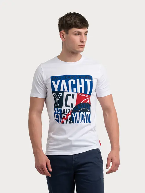 MAJICA S NAUTIČKIM MOTIVOM S BIJELA REGULAR