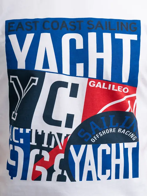 MAJICA S NAUTIČKIM MOTIVOM S BIJELA REGULAR