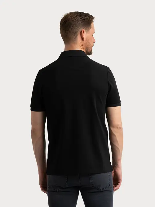POLO MAJICA S KRATKIMI ROKAVI Z VEZENIM LOGOM S ČRNA SLIM