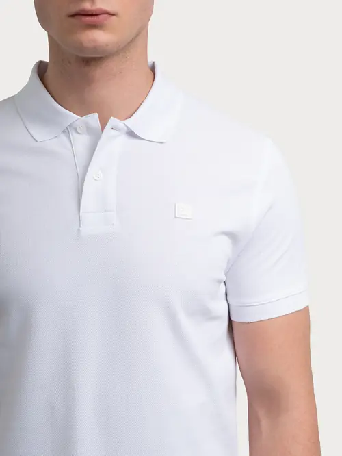POLO MAJICA S GUMENIM LOGOM S BIJELA SLIM