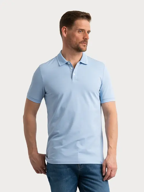 POLO MAJICA S KONTRASTNIM DETALJIMA M SVIJETLO PLAVA SLIM