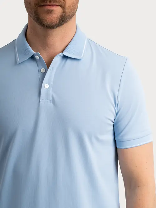 POLO MAJICA S KONTRASTNIM DETALJIMA M SVIJETLO PLAVA SLIM