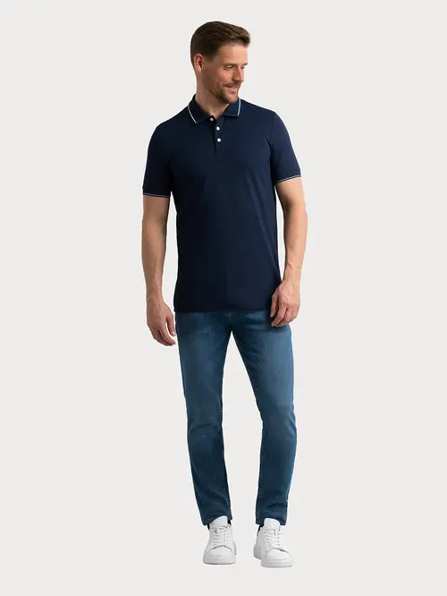 POLO MAJICA S KONTRASTNIM DETALJIMA S NAVY SLIM