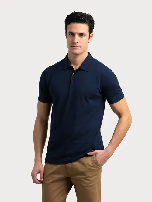 POLO MAJICA S S-CAFÉ TEHNOLOGIJOM L PLAVA REGULAR