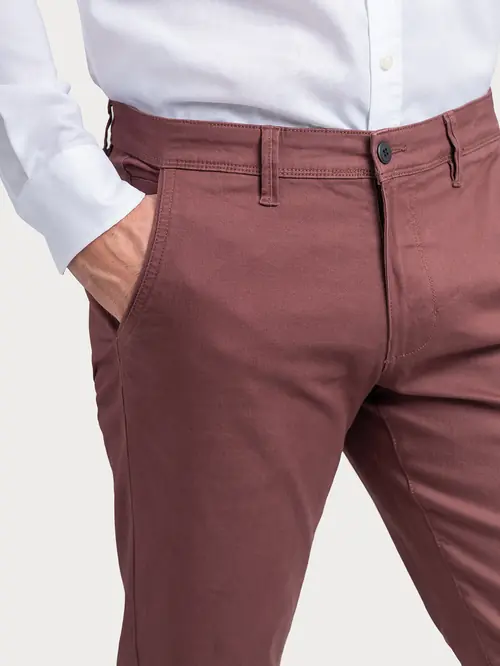 CHINO HLAČE S LIOCELOM 48 CRVENA SLIM