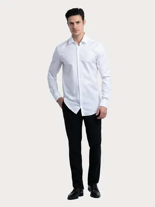 NON-IRON POSLOVNA KOŠULJA OD OXFORD TKANINE 100% PAMUK S BIJELA SLIM