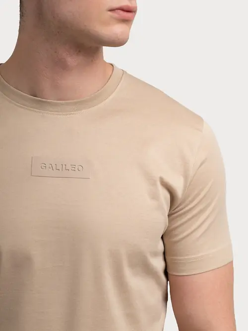 MAJICA OD JERSEY PAMUKA S LOGOM S BEŽ REGULAR