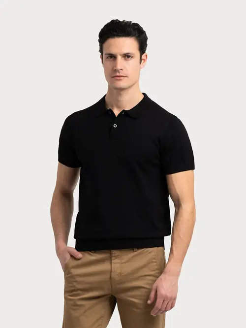 POLO MAJICA OD PLETIVA L CRNA REGULAR