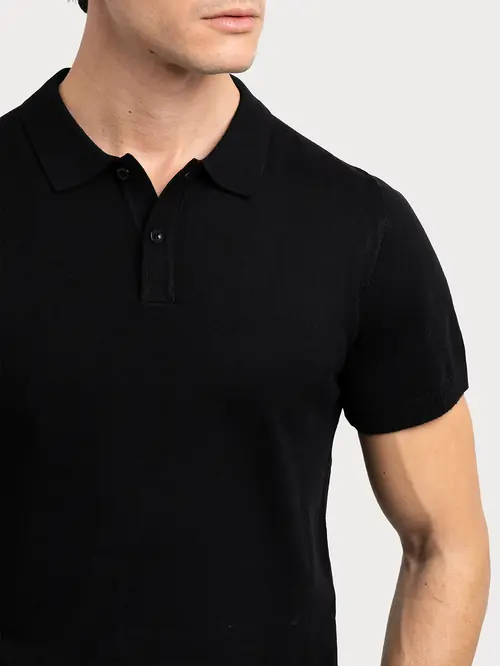 POLO MAJICA OD PLETIVA L CRNA REGULAR