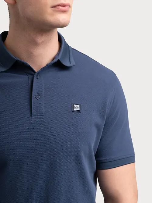 POLO MAJICA S LOGO APLIKACIJOM M PLAVA SLIM