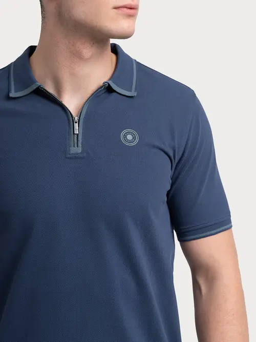 POLO MAJICA S PATENTNIM ZATVARAČEM M PLAVA REGULAR