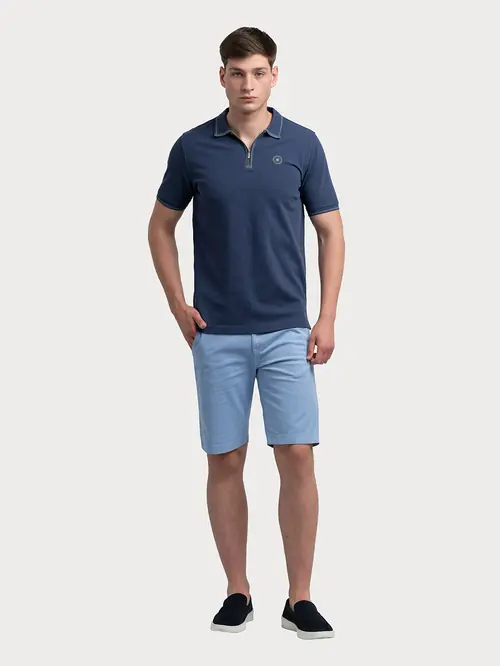 POLO MAJICA S PATENTNIM ZATVARAČEM M PLAVA REGULAR