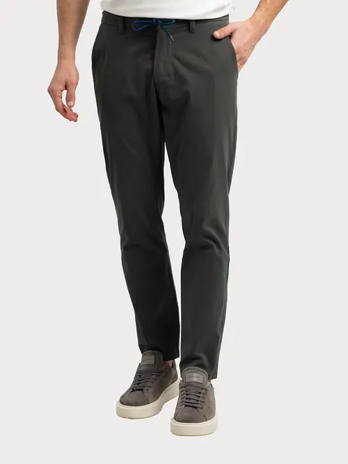 CHINO HLAČE S VEZICOM 48 Maslinasto zelena REGULAR