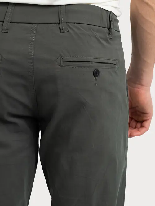 CHINO HLAČE S VEZICOM 48 Maslinasto zelena REGULAR