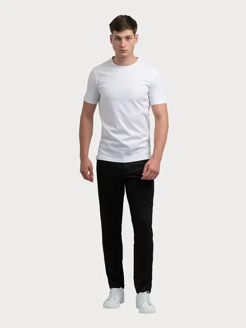 HLAČE ZA OBLEKO SMART CASUAL 44 ČRNA SLIM