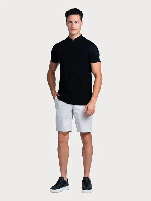 POLO MAJICA S RUSKIM OVRATNIKOM L CRNA REGULAR