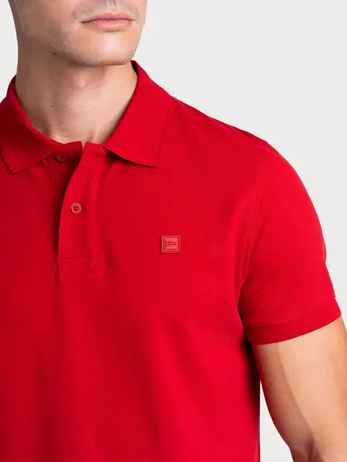 POLO MAJICA S GUMENIM LOGOM S CRVENA SLIM