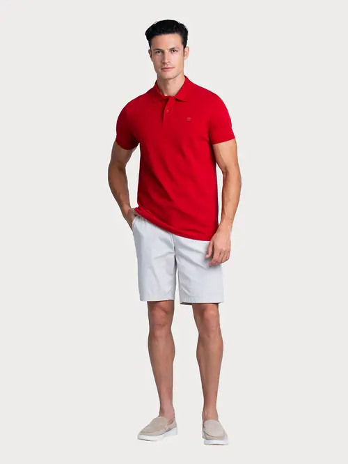 POLO MAJICA S GUMENIM LOGOM S CRVENA SLIM