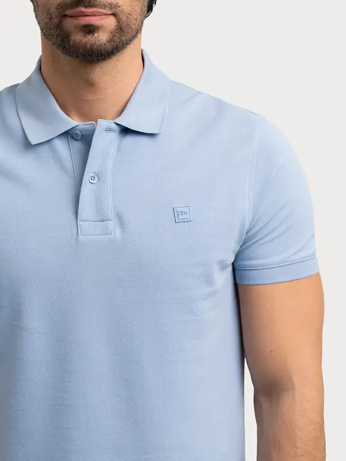 POLO MAJICA S GUMENIM LOGOM S SVIJETLO PLAVA SLIM