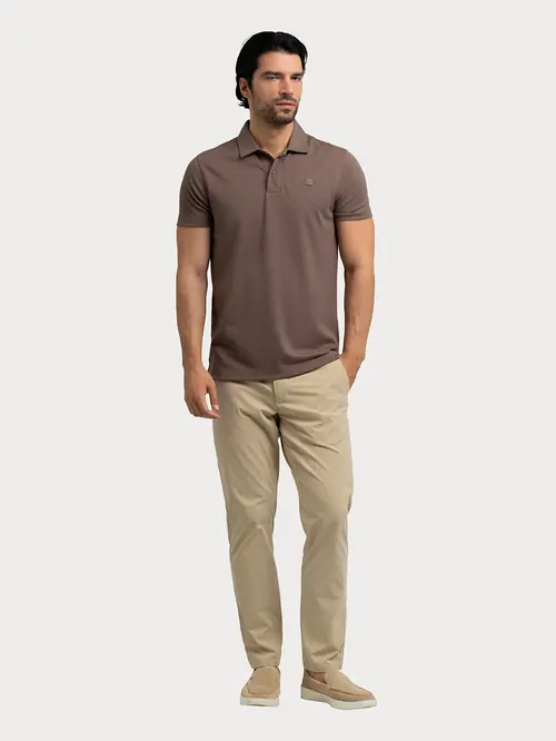 POLO MAJICA OD FRENCH TERRY PLETIVA S SMEĐA SLIM