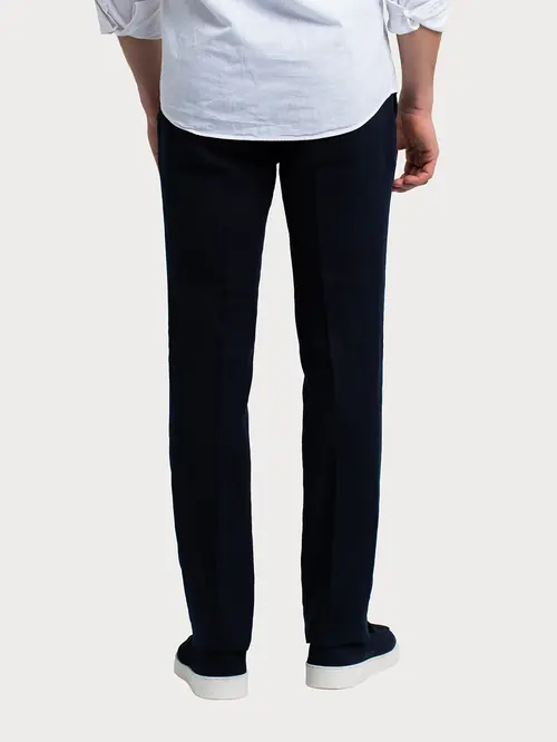 CHINO HLAČE OD 100% LANA 48 NAVY REGULAR