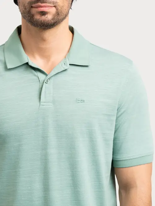 POLO MAJICA OD MELANGE PLETIVA M Maslinasto zelena REGULAR