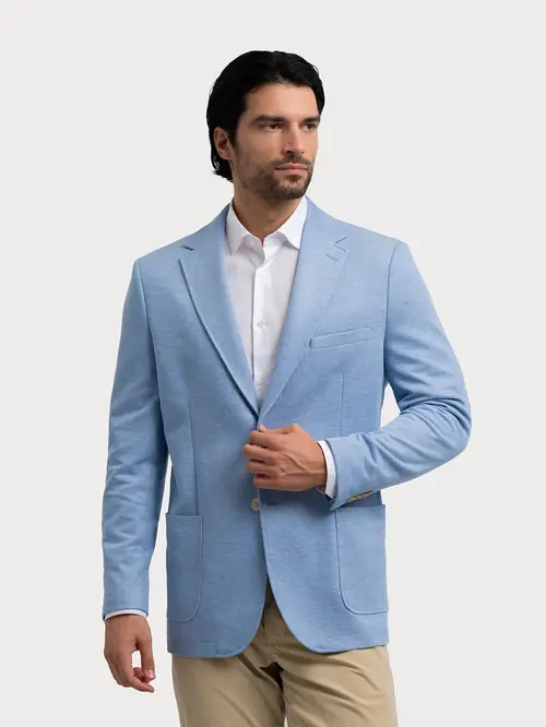 SMART CASUAL SUKNJIČ S TEKSTURO 48 SVETLO MODRA SLIM
