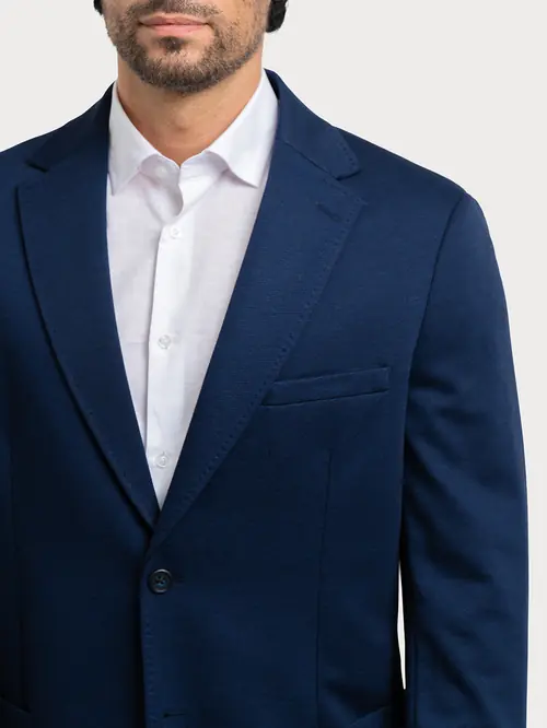 SMART CASUAL SUKNJIČ S TEKSTURO 48 TEMNO MODRA SLIM