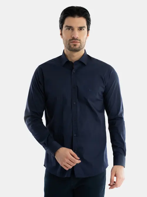 STRETCH KOŠULJA S VISOKIM UDJELOM PAMUKA M NAVY SLIM
