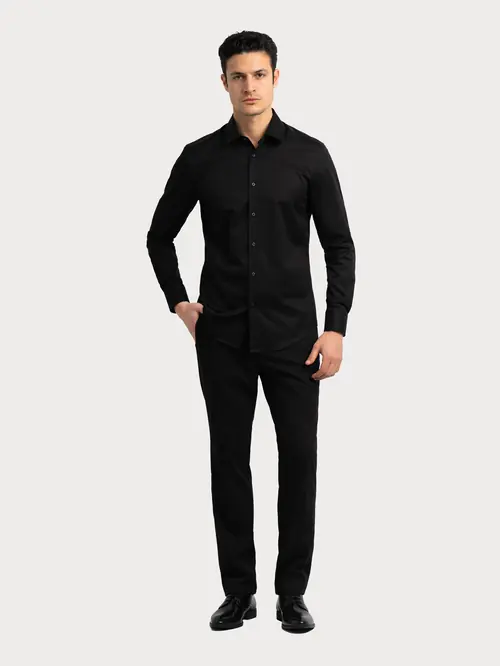 NON-IRON POSLOVNA SRAJCA 100% BOMBAŽ S ČRNA SLIM