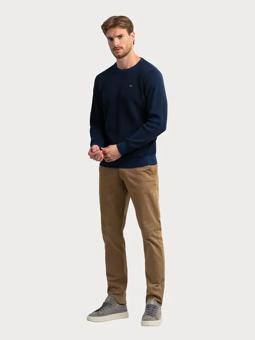 CHINO HLAČE Z LIOCELOM 48 RJAVA SLIM