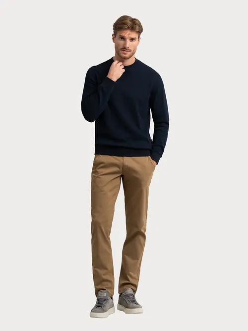 MAJICA OD TEKSTURIRANOG PLETIVA M NAVY REGULAR