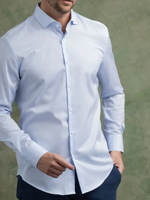 NON-IRON POSLOVNA KOŠULJA 100% PAMUK S PLAVA/BIJELA REGULAR